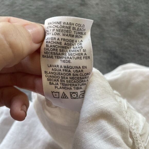 Velvet by Jenny Graham Pants Womens Medium White Linen Wide Leg Lagenlook Beach - Picture 10 of 15